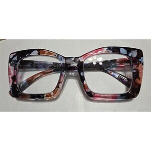 NWT EyeKepper 2.5 Square Cat Eye purple Floral Readers Reading Glasses 135671